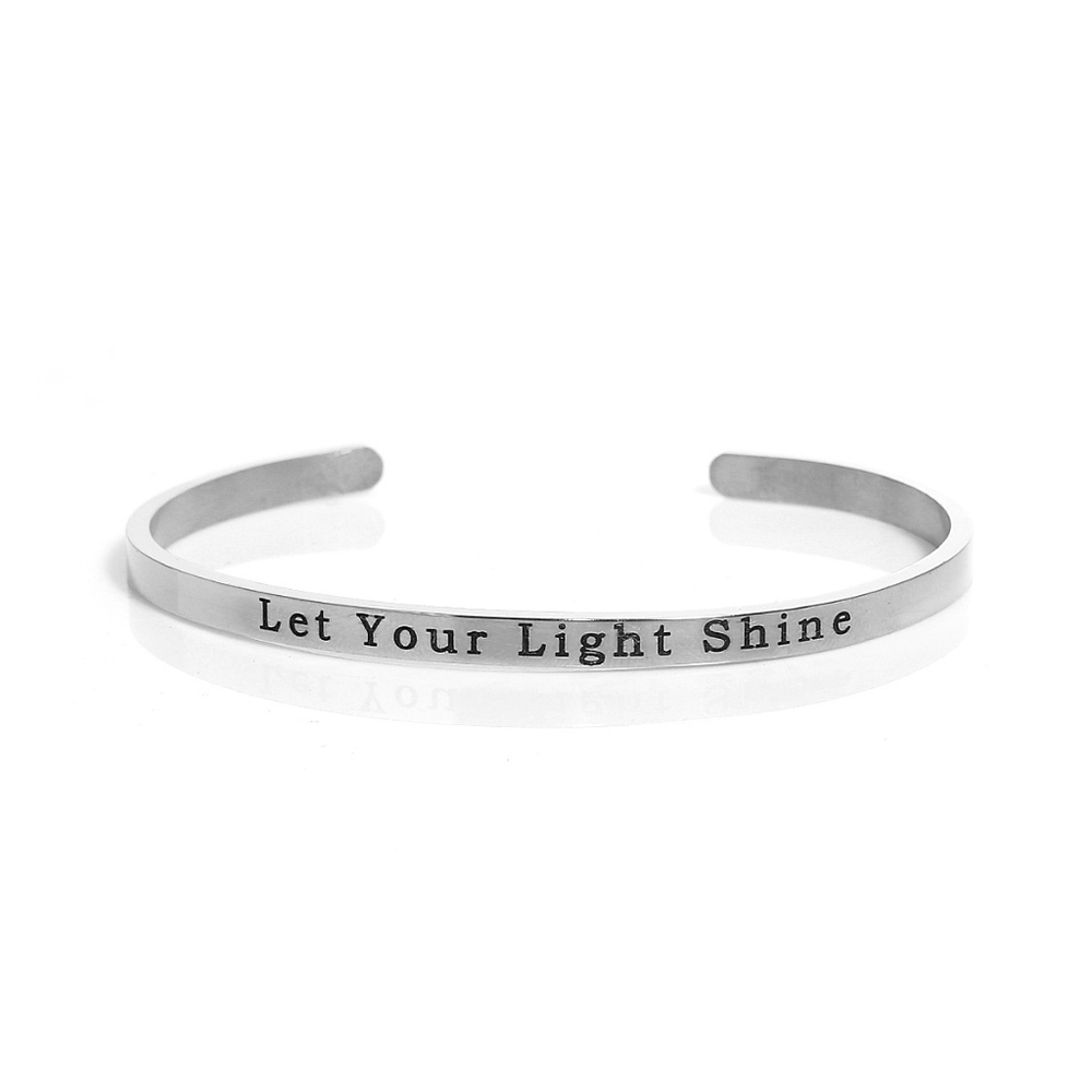 Let Your Light Shine Stainless Steel Cuff Bracelet